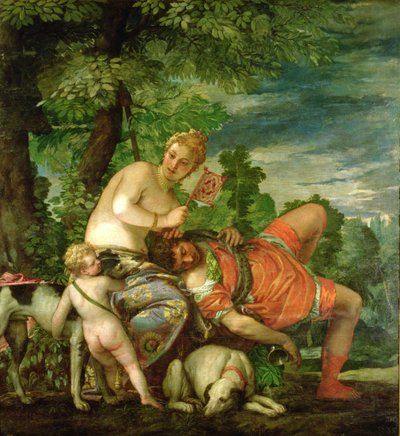 Venus en Adonis, 1580 door Paolo Veronese
